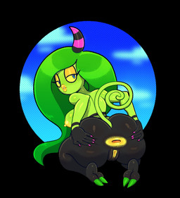1_horn anus areola big_breasts big_hair black_body black_horn blue_eyes breasts butt colored_nails eyelashes eyeshadow feet female genitals green_body green_hair hair horn kneeling lips lipstick long_hair looking_at_viewer looking_back looking_back_at_viewer makeup nails nipples pink_horn pink_nails rear_view smile solo spread_anus spread_butt spreading striped_horn stripes thick_lips thick_thighs vulva wide_hips yellow_anus yellow_areola yellow_eyeshadow yellow_lipstick yellow_nipples yellow_sclera yellow_vulva somescrub sega sonic_the_hedgehog_(series) the_deadly_six zeena horned_humanoid humanoid zeti hi_res