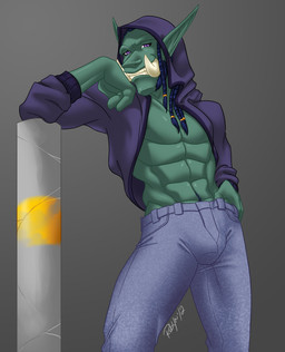 3_fingers abs athletic biceps blue_hair bottomwear bulge clothed clothing denim denim_bottomwear denim_clothing dreadlocks fingers green_body green_nipples green_skin hair hoodie humanoid_pointy_ears jacket jeans looking_at_viewer male muscular nipples not_furry open_clothing open_hoodie open_topwear pants pecs pointy_ears pose purple_eyes scales smile solo standing teeth topwear tusks ackanime blizzard_entertainment warcraft humanoid troll_(mythology) 2013 hi_res