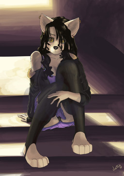 anthro bottomwear brown_hair camisole clothed clothing ear_piercing female footwear fur hair hoodie legwear panties panty_shot piercing shirt skirt socks solo stirrup_socks stockings sunset tan_body tan_fur tank_top topwear underwear upskirt yellow_eyes justice_(artist) canid canine fox mammal 2014 digital_media_(artwork)
