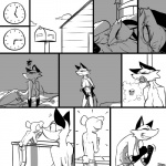 1:1 anthro back_groove bare_back bare_breasts bed big_breasts bottomwear bovid breasts building burping canid canine caprine clock clothed clothing comic cotton_tail denim denim_bottomwear denim_clothing digital_media_(artwork) duo electronics excited eyes_closed female fox fox_girl_(ehs) front_view furniture getting_up greyscale happy house inside jeans leaning_on_wall lying mailbox male mammal monochrome nipples on_front outside pants phone rear_view sheep short_tail shoulder_blades sky sleeping slypon smile tail time_lapse tom_(ehs) topless topless_female topless_male victory_pose waking_up