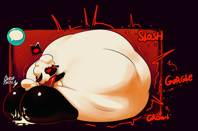 abdominal_bulge ambiguous_gender ambiguous_prey anthro bedroom_eyes big_butt black_body bodily_fluids breasts butt cum cum_in_ass cum_inflated_belly cum_inflation cum_inside female fur genital_fluids glistening glistening_butt gurgle_(sound_effect) huge_butt hyper hyper_butt inflation liquid_inflation narrowed_eyes rear_view red_eyes rumbling_stomach seductive slosh smug_face solo tail vore white_body white_fur oveja-tactica cult_of_the_lamb massive_monster_(studio) lamb_(cult_of_the_lamb) red_crown_(cult_of_the_lamb) bovid caprine mammal sheep 2025 hi_res