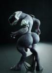 anthro armor backsack balls big_butt big_penis butt clothing genitals headgear helmet humanoid_genitalia humanoid_penis looking_back male nude penis solo standing thick_thighs underwear deepspacebug halo_(series) microsoft xbox_game_studios alien sangheili 2019 3d_(artwork) digital_media_(artwork) hi_res