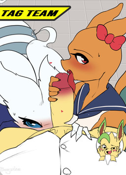 anthro anthro_on_anthro anthro_penetrated anthro_penetrating arm_pull ball_suck big_breasts bodily_fluids breasts clothing collaborative collaborative_fellatio collaborative_oral collaborative_sex cum cum_in_mouth cum_inside cum_inside_without_penetration cumshot cumshot_in_mouth curvy_figure dominant dominant_female drinking drinking_cum ejaculation fellatio female female_penetrated from_behind_position genital_fluids group group_sex heart_eyes heart_symbol larger_female male male/female male_penetrating male_penetrating_female mature_female neck_ring oral oral_penetration orgasm orgasm_face penetration penile penile_penetration penis_in_mouth penis_in_vagina prison_guard_position school_uniform sex size_difference standing standing_sex sucking sweat sweaty_breasts tail teeth threesome tongue tongue_out uniform vaginal vaginal_penetration burgerkiss conditional_dnp mythology nintendo pokemon charizard dragon eeveelution generation_1_pokemon generation_4_pokemon generation_5_pokemon generation_6_pokemon leafeon legendary_pokemon mythological_creature mythological_scalie pokemon_(species) reshiram scalie 2025 absurd_res animated hi_res long_playtime no_sound webm