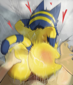 all_fours anthro anthro_penetrated arm_support ass_up bent_over big_butt big_penis blue_hair blush body_blush butt butt_blush butt_focus butt_grab butt_ripples butt_slap butt_squish clothing doggystyle duo erection female female_anthro female_on_human female_penetrated fingers first_person_view forward_arm_support from_behind_position genitals glistening glistening_body hair hand_on_another's_butt hand_on_butt hand_on_partner's_butt hat hat_only head_down_ass_up headgear headgear_only headwear headwear_only heart_symbol human_on_anthro human_penetrating human_penetrating_anthro human_penetrating_female human_pov interspecies male male/female male_human male_on_anthro male_penetrating male_penetrating_anthro male_penetrating_female male_pov mostly_nude motion_blur penetrating_pov penetration penile penile_penetration penis rear_view reddened_butt rough_sex sex slap smacking_ass spank_marks spread_legs spreading squish tail touching_butt vein veiny_penis yellow_body mdthetest animal_crossing nintendo ankha_(animal_crossing) villager_(animal_crossing) domestic_cat felid feline felis human mammal 2026 hi_res