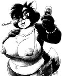 anthro areola belly belly_overhang big_breasts bottomwear bracelet breasts chain clothing denim denim_bottomwear denim_clothing fangs female fur huge_breasts jeans jewelry multicolored_body multicolored_fur navel navel_piercing necklace nipple_slip nipples open_mouth overweight overweight_anthro overweight_female pants piercing solo teeth text topwear two_tone_body two_tone_fur drake_fenwick misty_the_mouse whitney_(dutch) domestic_cat felid feline felis mammal 2008 english_text monochrome