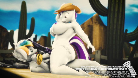 anal anal_penetration animal_genitalia animal_penis anthro anthro_on_anthro anthro_penetrated anthro_penetrating anthro_penetrating_anthro bdsm big_breasts bodily_fluids bondage bouncing_breasts bound breasts clothing cowboy_hat cowgirl_position cum cumshot duo ejaculation equine_genitalia equine_penis eyelashes from_front_position genital_fluids genitals glistening glistening_genitalia glistening_penis grey_body gynomorph gynomorph/gynomorph gynomorph_penetrated gynomorph_penetrating gynomorph_penetrating_gynomorph gynomorph_penetrating_intersex hat headgear headwear intersex intersex/intersex intersex_penetrated intersex_penetrating intersex_penetrating_gynomorph intersex_penetrating_intersex nipples nude on_bottom on_top penetration penile penile_penetration penis penis_in_ass pull_out pupils sex side_view throbbing throbbing_penis screwingwithsfm hasbro my_little_pony screw_(character) equid equine mammal 16:9 3d_(artwork) 3d_animation animated digital_media_(artwork) hi_res no_sound short_playtime webm widescreen