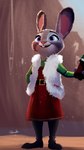 ambiguous_gender anthro christmas_clothing clothed clothing dress duo faceless_ambiguous faceless_character female fingers fur grey_body grey_fur hand_holding holidays mostly_offscreen_character multicolored_body multicolored_fur purple_eyes teeth white_body white_fur zigrock001 christmas disney zootopia judy_hopps lagomorph leporid mammal rabbit absurd_res hi_res