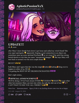 after_transformation black_hair black_lips dildo duo green_eyes hair lips looking_at_viewer profanity sex_toy smile text tongue tongue_out white_hair monstrifex mythology animal_humanoid dragon dragon_humanoid human humanoid mammal mythological_creature mythological_scalie scalie 2026 digital_media_(artwork) english_text hi_res trans_(lore) trans_woman_(lore)