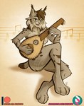 4_toes 5_fingers anthro breasts brown_body brown_fur casual_nudity cheek_tuft claws dipstick_tail ear_tuft exposure_variation facial_tuft feet female finger_claws fingers fur green_eyes grey_body grey_fur looking_at_viewer lute markings musical_instrument nipples nub_tail nude patreon_logo playing_lute playing_music plucked_string_instrument short_tail simple_background smile smiling_at_viewer solo spots spotted_body spotted_fur string_instrument subscribestar_logo tail tail_markings text toes tuft nicnak044 patreon subscribestar nicole_(nicnak044) canada_lynx felid feline lynx mammal 2024 digital_drawing_(artwork) digital_media_(artwork) url