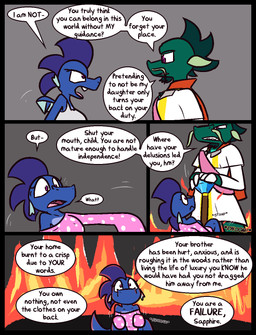 age_difference age_regression aged_down anthro beard blue_body blue_scales cane cape claws clothing dialogue diamond_(gem) facial_hair female finger_claws fire gem green_body green_hair green_scales hair half-closed_eyes larger_anthro larger_male male motion_lines narrowed_eyes older_anthro older_male onomatopoeia pattern_clothing pattern_sweater pattern_topwear pink_clothing pink_sash pink_sweater pink_topwear purple_eyes purple_hair red_cape red_clothing robe scales shirt size_difference smaller_anthro smaller_female sound_effects speech_bubble spots spotted_clothing spotted_sweater spotted_topwear sweater tank_top text topwear trauma white_claws white_clothing white_robe white_shirt white_sweater white_tank_top white_topwear young young_anthro young_female younger_anthro younger_female ultilix european_mythology mythology jade_shimmerscale_(ultilix) ruby_(ultilix) dragon mythological_creature mythological_scalie scalie western_dragon 2026 comic english_text hi_res daughter_(lore) father_(lore) father_and_child_(lore) father_and_daughter_(lore) parent_(lore) parent_and_child_(lore) parent_and_daughter_(lore)