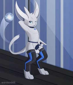 anthro balls belt big_ears biped blue_eyes clothing collar dancing digitigrade erection femboy fur genitals hair heart_symbol legwear long_ears male masturbation penile penile_masturbation penis pole pole_dancing smile solo stripper stripper_pole thigh_highs white_body white_fur warden006 microsoft ori_(series) xbox_game_studios fan_character sein_(ori) wardy guardian_spirit mammal spirit 2016