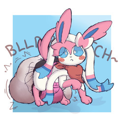 3_toes ambiguous_gender blue_background blue_inner_ear blue_sclera blush blush_lines blush_stickers border clothed clothing diaper embarrassed feces feet feral fur kerchief multicolored_body multicolored_fur neckerchief neckwear pink_body pink_fur pink_tail pokeball pokeball_diaper pooping red_kerchief red_neckerchief ribbons_(anatomy) simple_background snaggle_tooth soiled_diaper soiling soiling_diaper solo sound_effects standing tail toes unclean_diaper used_diaper using_diaper vowelless vowelless_sound_effect wearing_diaper white_body white_border white_fur boredomwithfriends nintendo pokemon ace_(boredomwithfriends) eeveelution generation_6_pokemon pokemon_(species) sylveon 1:1 2021 absurd_res full-length_portrait hi_res portrait