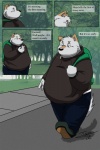 2:3 anthro bod canid canine canis clothed clothing comic detailed_background domestic_dog english_text fully_clothed hi_res jakegr kanon male mammal outside overweight overweight_anthro overweight_male slice_of_life solo text