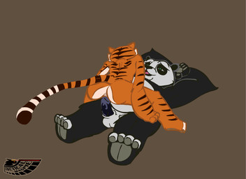 4_toes anthro balls black_body black_fur black_penis bodily_fluids bouncing_balls bouncing_butt brown_background brown_body brown_fur butt cowgirl_position curling_toes duo erection faceless_character faceless_female feet female female_on_top female_penetrated from_front_position fur genital_fluids genitals green_eyes hands_behind_head interspecies lying male male/female male_on_bottom male_penetrating male_penetrating_female moan nude on_back on_bottom on_top open_mouth orange_body orange_fur orgasm paws penetration penile penile_penetration penis penis_in_vagina sex simple_background straddling striped_body striped_fur stripes toes vaginal vaginal_fluids vaginal_penetration white_body white_fur tacticalmagpie dreamworks kung_fu_panda master_po_ping master_tigress bear felid giant_panda mammal pantherine tiger 2015 2d_animation animated frame_by_frame