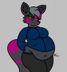 anthro female obese obese_anthro obese_female overweight overweight_anthro overweight_female solo zeldafan777 korra_wrath canid canine canis demon mammal wolf hi_res