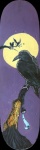 ambiguous_gender beak black_body blue_background branch feathered_wings feathers feral full_moon group light moon moonlight night outside simple_background skateboard sky spread_wings vehicle wings wood sk4ndalous thatwhitefox avian bird corvid corvus_(genus) crow oscine passerine raven hi_res traditional_media_(artwork)