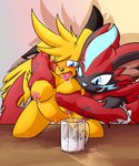 alternate_color anthro bodily_fluids breast_fondling breast_milking breast_play breasts container crossgender cup duo female filling_beverage fondling hand_on_breast hands_behind_back lactating lactating_in_cup male male/female pregnant azuraracon nintendo pokemon rax_(azuraracon) generation_1_pokemon generation_7_pokemon legendary_pokemon pikachu pokemon_(species) zeraora 5:6 hi_res