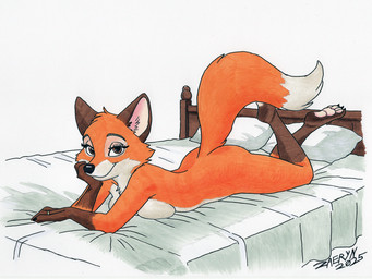 4_toes anthro barefoot bed bed_sheet bedding biped black_nose breasts brown_body brown_eyes brown_fur butt claws countershade_face countershade_neck countershade_torso countershading crossed_legs dipstick_tail eyelashes feet female female_anthro finger_claws full_foot_pawpads fur furniture gloves_(marking) head_tuft headboard indoor_nudity inside leg_markings looking_at_viewer lying markings medium_breasts nude nude_anthro nude_female on_bed on_front orange_body orange_fur pawpads paws pillow plantigrade pose raised_foot raised_tail ring smile smiling_at_viewer socks_(marking) soles solo tail tail_markings tasteful_nudity text three-quarter_view toe_claws toes tuft white_body white_fur zaeryn disney robin_hood_(disney) maid_marian canid canine fox mammal red_fox true_fox 2025 4:3 artist_name dated english_text full-length_portrait handwritten_text hi_res portrait shaded simple_shading traditional_media_(artwork)