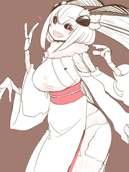 4_arms black_sclera blush breasts brown_background butt clothed clothing female fur hair happy heart_symbol looking_at_viewer multi_arm multi_limb open_mouth red_eyes simple_background solo standing white_body white_fur white_hair smiyao mashiro_(solopipb) animal_humanoid arthropod arthropod_humanoid humanoid insect insect_humanoid lepidopteran lepidopteran_humanoid moth 2016 3:4