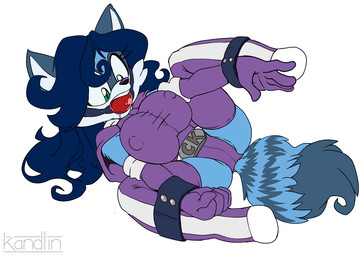 anthro arms_tied armwear ball_gag big_breasts blue_body blue_fur blue_hair boots bound breasts clothing elbow_gloves female fluffy fluffy_tail footwear fur gag gagged gloves green_eyes hair handwear legs_tied legwear long_hair multicolored_body multicolored_clothing multicolored_fur multicolored_legwear multicolored_thigh_boots multicolored_thigh_highs nipple_outline purple_armwear purple_clothing purple_elbow_gloves purple_gloves purple_handwear red_ball_gag shoes solo spread_legs spreading superhero tail thigh_boots thigh_highs two_tone_body two_tone_clothing two_tone_fur two_tone_legwear two_tone_thigh_boots two_tone_thigh_highs white_body white_fur kandlin kei_(shockblast) mammal procyonid raccoon 2019 story story_in_description