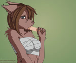 2d_animation animated anthro bodily_fluids breasts brown_body brown_fur brown_hair canid canine canis chest_wraps clothed clothing female flash_conversion food food_fetish fur hair keidran looking_at_viewer mammal motion_tweening narane natani no_sound oral popsicle saliva short_playtime solo suggestive suggestive_food tongue twokinds webm wolf wraps