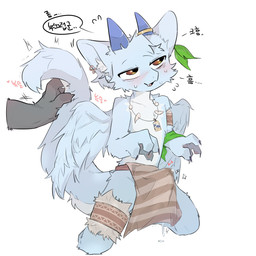 2_horns anthro anthro_focus armband aroused biped blue_body blue_fur blue_horn bodily_fluids bone bone_necklace bottomwear brown_bottomwear brown_clothing brown_eyes cheek_tuft clothed clothed_anthro clothed_male clothing cum cum_drip cum_in_clothing cum_through_clothing dialogue disembodied_hand dripping duo ejaculation facial_tuft fluffy_wings fur fur_tuft genital_fluids half-closed_eyes hands-free head_tuft horn jewelry kneeling legband loincloth male male_anthro male_focus monotone_body monotone_fur narrowed_eyes necklace onomatopoeia simple_background slim slim_anthro slim_male solo_focus sound_effects speech_bubble tail_petting tenting text three-quarter_view topless topless_anthro topless_male tuft wet wet_clothing white_background vitame83 mythology dragon furred_dragon furred_scalie mythological_creature mythological_scalie scalie winged_dragon 1:1 2025 cel_shading digital_drawing_(artwork) digital_media_(artwork) hi_res korean_text shaded