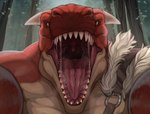 anthro bodily_fluids drooling first_person_view horn imminent_vore looking_at_viewer male male_pred mouth_shot open_mouth saliva saliva_string solo uvula nevolsky mythology kherrox dragon mythological_creature mythological_scalie scalie