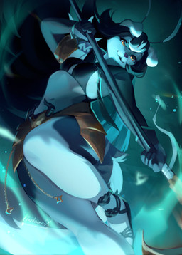 anthro biped breasts clothed clothed_anthro clothed_female clothing female fingers footwear front_view fur hair holding_object holding_weapon shoes simple_background smile solo tail weapon hackainax coco_(td) canid canine canis domestic_dog mammal 2026 digital_drawing_(artwork) digital_media_(artwork) hi_res