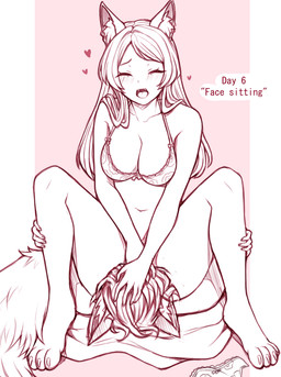 anthro big_breasts blush bra breasts clothing cunnilingus dominant dominant_female duo facesitting feet female female_on_top fluffy fluffy_ears fluffy_tail fur hair huge_breasts lingerie looking_at_viewer looking_pleasured male male/female on_top open_mouth oral orgasm orgasm_face panties paws sex simple_background sitting_on_another spread_legs spreading submissive submissive_male tail teeth text toes tongue topwear underwear vaginal dolohova_(artist) kinktober fan_character animal_humanoid cat_humanoid domestic_cat felid felid_humanoid feline feline_humanoid felis humanoid mammal mammal_humanoid absurd_res digital_media_(artwork) english_text hi_res sketch