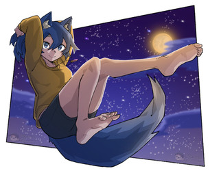 barefoot blue_eyes bottomwear bread clothed clothing feet female food fur hair inner_ear_fluff jewelry pendant purple_hair purple_tail shorts simple_background soles solo sweater tail toes topwear tuft yellow_clothing yellow_sweater yellow_topwear rekidesu tsukiko_(rekidesu) animal_humanoid canid canid_humanoid canine canine_humanoid canis humanoid mammal mammal_humanoid wolf_humanoid digital_media_(artwork) hi_res