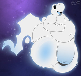 balls belly big_balls big_belly big_penis flaccid foreskin genitals huge_balls huge_penis hyper hyper_balls hyper_genitalia hyper_penis male navel nude overweight overweight_male penis simple_background smile solo thelewdshi mario_bros nintendo ghost spirit white_yoshi yoshi 2022 absurd_res digital_media_(artwork) hi_res