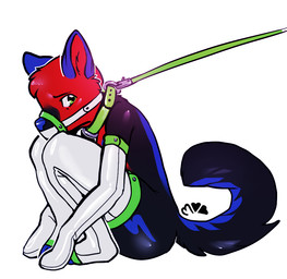 anthro armwear ball_gag bdsm bondage_gear bondage_gloves clothing collar gag gagged gloves green_collar handwear leash legwear male muzzle_(object) muzzled paw_gloves petplay roleplay simple_background solo stockings white_background arh canid canine mammal