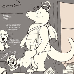 abdominal_bulge ahegao annoyed anthro anthro_on_feral bestiality blush bodily_fluids caught_in_the_act clenched_teeth clothed clothing cum cum_inside delivery_(commerce) duo ejaculation eyewear female feral from_behind_position genital_fluids genitals glasses hair laugh leg_grab light_switch looking_pleasured male male/female male_penetrating membrane_(anatomy) membranous_wings penetration penile penile_penetration postal_delivery scarf sex size_difference surprise tail teeth text wheelbarrow_position wings sprockeyart mythology nintendo pokemon lydia_hudson maggie_hudson bovid bovine cattle dragon dragonite generation_1_pokemon mammal mythological_creature mythological_scalie pokemon_(species) scalie absurd_res english_text hi_res