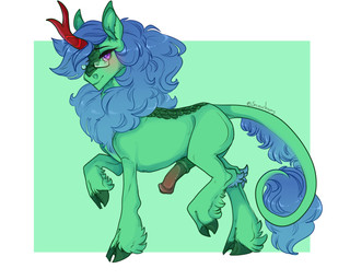 animal_genitalia animal_penis blue_mane blush cloven_hooves ears_up equine_genitalia equine_penis eyewear feral fur genitals glasses green_body green_fur half-erect hooves horn looking_at_viewer male mane medial_ring penis purple_eyes quadruped raised_hoof red_horn side_view simple_background solo tail wearing_glasses snowberry hasbro my_little_pony mythology fan_character lex_rudera dragon kirin kirin_(mlp) mythological_creature mythological_scalie scalie 5:4 hi_res