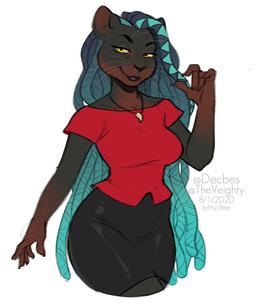 5_fingers anthro bedroom_eyes black_hair black_nose blue_hair clothed clothing countershading dreadlocks eyebrows eyelashes female fingers hair multicolored_hair narrowed_eyes seductive simple_background smile solo text whiskers yellow_eyes kittydee domestic_cat felid feline felis mammal 2020 digital_media_(artwork) hi_res