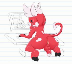 anthro anus ball butt chat genitals livestream male penis solo kirudi18 andreh bovid bovine mammal hi_res sketch