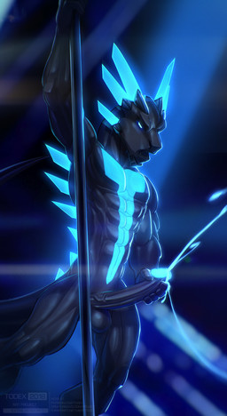 abs anthro balls biceps big_penis black_penis bodily_fluids circumcised cum dancing ejaculation erection genital_fluids genitals glans glowing glowing_cum glowing_eyes humanoid_genitalia humanoid_penis male masturbation muscular muscular_anthro muscular_male nude orgasm pecs penile penile_masturbation penis pole pole_dancing solo standing tail unusual_bodily_fluids unusual_cum unusual_genital_fluids vein veiny_penis todex mythology dragon mythological_creature mythological_scalie scalie 2018 absurd_res hi_res