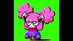 2_horns afro_puffs bangs blinking clothing female green_background green_screen hair horn light_body light_face light_skin mouth_closed not_furry pink_hair pupils purple_clothing simple_background solo standing unusual_eyes unusual_pupils qwerty_soda cult_of_the_lamb massive_monster_(studio) chocovania_(chocovania) demon humanoid imp 16:9 2022 animated digital_media_(artwork) no_sound pillarbox short_playtime webm widescreen