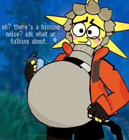 air_inflation air_pump belly big_belly dialogue hose hose_inflation huge_belly inflation male pump solo sound_effects stuffywarlock epic_games fortnite sunspot_(fortnite) humanoid hi_res