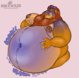 anthro areola belly big_belly blueberry_inflation claws fangs fur hand_on_belly inflation male mane moob_grab moobs morbidly_obese morbidly_obese_anthro morbidly_obese_male navel nipples nude obese obese_anthro obese_male open_mouth overweight overweight_anthro overweight_male rumbling_stomach solo sound_effects teeth text tongue whiskers wide_eyed husky2paws disney the_lion_king simba_(the_lion_king) felid lion mammal pantherine 2026 half-length_portrait hi_res portrait signature