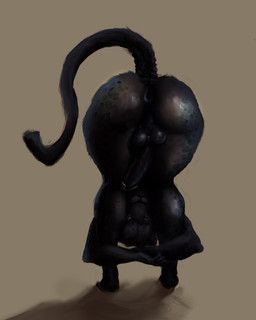 anthro anus backsack balls big_anus big_balls big_butt big_penis black_balls black_glans black_penis butt detailed_anus erection fur genitals glans glistening glistening_anus glistening_genitalia glistening_penis humanoid_genitalia leopard_spots looking_at_viewer male melanistic nude penis presenting presenting_anus presenting_hindquarters simple_background smile solo spots stripes tail thick_thighs wide_hips alytarch bethesda_game_studios microsoft the_elder_scrolls zoey_(alytarch) felid khajiit leopard mammal pantherine 2026 4:5 absurd_res digital_drawing_(artwork) digital_media_(artwork) hi_res gynomorph_(lore)