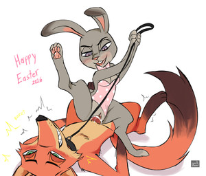 anthro blush bodily_fluids bow_tie buckteeth cheek_tuft chest_tuft clenched_teeth clothed clothing collar cowgirl_position cum cum_in_vagina cum_inside dipstick_tail duo electricity facial_tuft female fluffy fluffy_tail from_front_position fur genital_fluids genitals green_eyes grey_body grey_fur knot knotting leash leash_pull leashed_male looking_pleasured lying male male/female markings motion_lines on_bottom on_top orange_body orange_fur partially_clothed pawpads penetration pink_clothing polka_dots purple_eyes red_body red_fur sex shock_collar smile tail tail_markings teeth tuft twitching vaginal vaginal_penetration vulva spec_almond disney zootopia judy_hopps nick_wilde canid canine european_rabbit fox lagomorph leporid mammal oryctolagus rabbit red_fox true_fox
