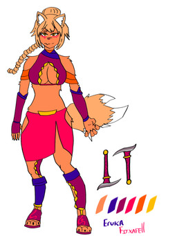 anthro eruka female female/female ninja riozzy_witroy7 solo warrior canid canine fox mammal hi_res