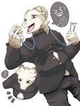 anthro cosplay kemono male medical_instrument mid_transformation scientific_instrument solo stethoscope transformation weight_gain nexusthelife bovid caprine mammal sheep 3:4 absurd_res hi_res