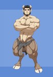 balls biceps big_balls big_biceps big_muscles big_penis black_hair body_hair bottomwear bottomwear_aside brown_body brown_fur chest_hair clothed clothing clothing_aside cloven_hooves crossed_arms facial_hair flaccid fur genitals hair hooves horn humanoid_pointy_ears loincloth loincloth_aside long_penis looking_at_viewer male muscular muscular_male partially_clothed penis pointy_ears smile smiling_at_viewer solo unguligrade vein veiny_penis kartos humanoid satyr hi_res