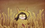 ambiguous_gender anthro biped brown_body brown_fur clothing creepy field fur grin hat headgear headwear looking_at_viewer scarecrow smile solo sun_hat tan_body tan_fur wheat wheat_field wind yellow_sclera skashi95 canid mammal 2024 2d_animation animated digital_media_(artwork) short_playtime