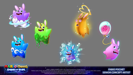 ambiguous_gender balloon blue_body blue_eyes blue_skin blue_tongue blush blush_lines buckteeth copyright_symbol dripping featureless_crotch featureless_limbs flower frown glowing glowing_body green_body green_skin grey_background group inflatable light long_ears looking_at_viewer multicolored_body multicolored_skin no_eyebrows noseless open_frown open_mouth open_smile petals pink_body pink_flower pink_skin pink_tongue plant purple_body purple_skin quadruped red_tongue simple_background slightly_chubby slightly_chubby_ambiguous slime smile smiling_at_viewer snow sparkles symbol tan_eyelids tan_inner_ear teeth text title tongue water wind year yellow_body yellow_skin fabio_pochet mario_bros mario_plus_rabbids_sparks_of_hope nintendo raving_rabbids rayman_(series) ubisoft aquaquake glitter_(mario_plus_rabbids) pulser regenesis toxiquake zephyrquake spark_(mario_plus_rabbids) 16:9 2022 4k absurd_res artist_name colored concept_art crossover digital_drawing_(artwork) digital_media_(artwork) english_description english_text hi_res lighting official_art shaded widescreen