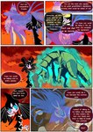 anthro blue_eyes corpse death female group hair long_hair male telekinesis grimart nintendo pokemon oracle_(grimart) princess_(grimart) prometheus_(grimart) generation_5_pokemon generation_9_pokemon gothitelle haxorus kingambit pokemon_(species) comic