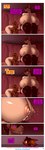 aamon_(james_howard) absurd_res anthro bat big_breasts bodily_fluids breasts comic demon dialogue duo english_text gynomorph hi_res huge_breasts intersex james_howard lactating looking_at_breasts male mammal milk onlyfans patreon size_difference subscribestar text tina's_mom_(james_howard) url