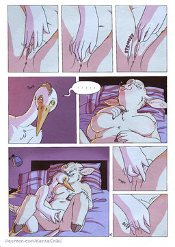 5_fingers anthro anthro_on_anthro anus bed bedroom blush breasts caressing duo ellipsis feathers female fingering fingers fur furniture genitals hooves humanoid_hands interspecies interspecies_romance lying lying_on_bed male male/female navel nipples nude nude_anthro nude_female nude_male on_back on_bed page_number romantic romantic_ambiance romantic_couple romantic_sex smile speech_bubble tail tan_body tan_fur text vaginal vaginal_fingering vulva white_body white_feathers kantachibli clover_(kantachibli) phillip_(kantachibli) avian bird bovid bovine cattle heron mammal pelecaniform comic english_text hi_res url